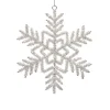 6in Wide Glass Beaded Snowflake Silver, Set of 6