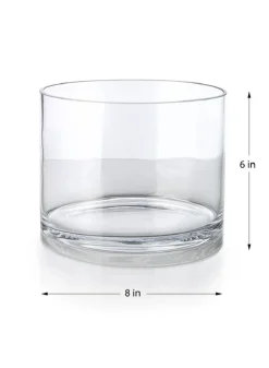 8in Wide Glass Cylinder Vase