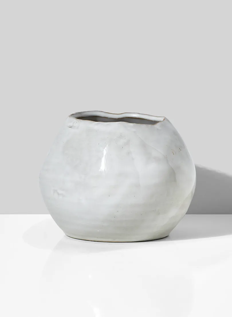 5in Wide Glazed Ceramic Potter's Bowl