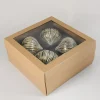 4in Wide Gold Foil & Glitter Stripe Glass Ornament Onion, Set of 4
