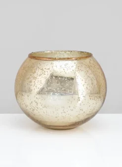 8in Wide Gold Glass Fish Bowl