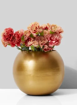 6in Wide Gold Iron Fishbowl Vase