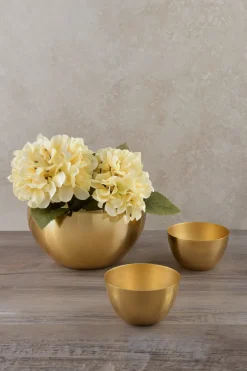 8in Wide Gold Metal Bowl