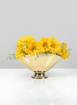 6.25in Wide Gold Oval Brass Bowl