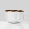 6in Wide Gold Rim Glass Bowl