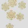 4in Wide Gold Snowflake Plastic Ornaments, Case of 6