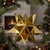 7in Wide Gold Starbust Glittered Plastic Ornament