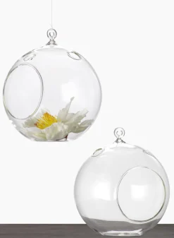 6in Wide Hanging Glass Ball Votive Holder
