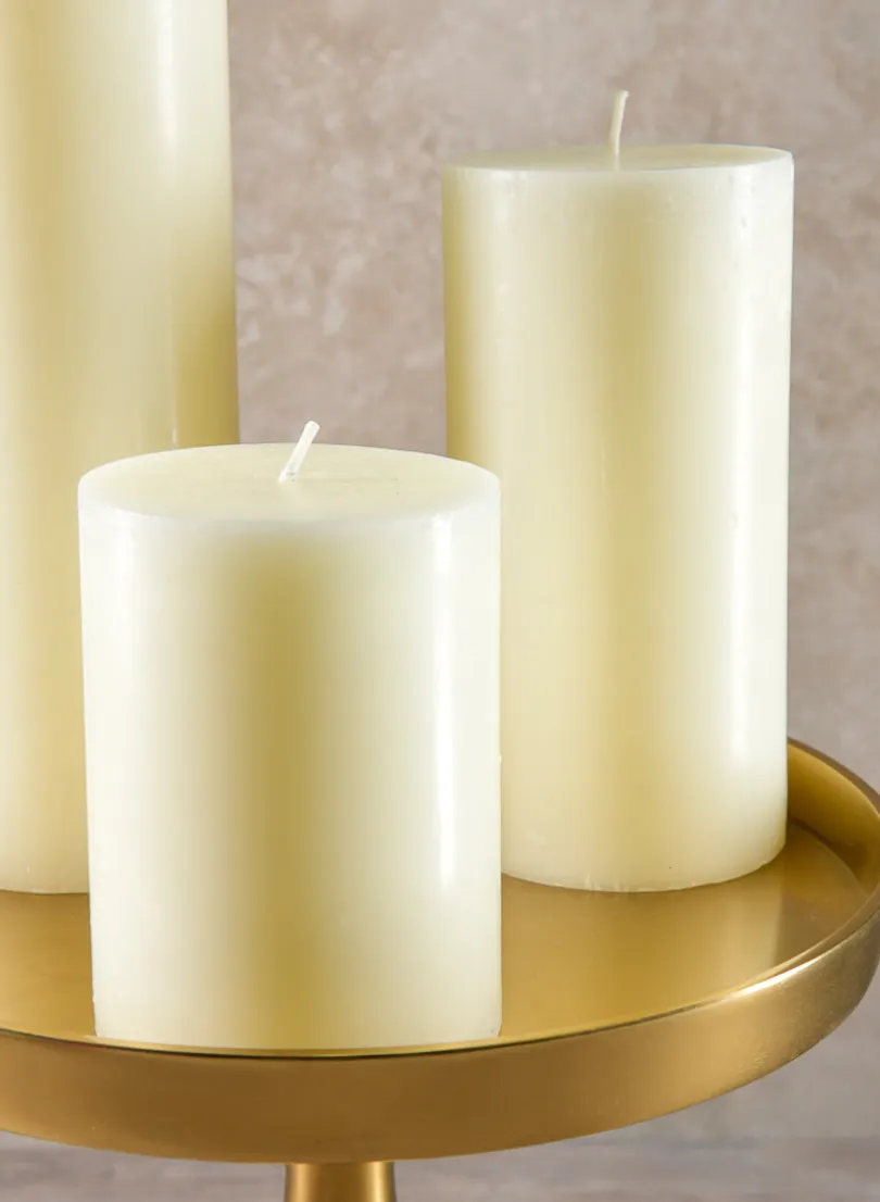 3in Wide Ivory Pillar Candle