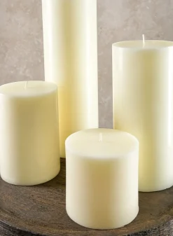 4in Wide Ivory Pillar Candle