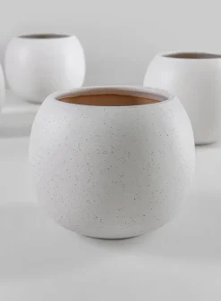 4.5in Wide Jorvik White Ceramic Fishbowl, Set of 4