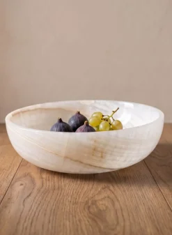 8in Wide Khyber White Onyx Decorative Bowl