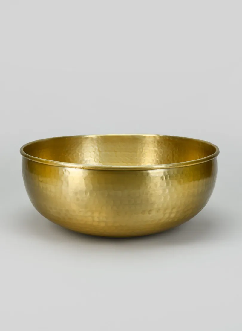 15.75in Wide Kochin "Brass Look" Aluminum Bowl