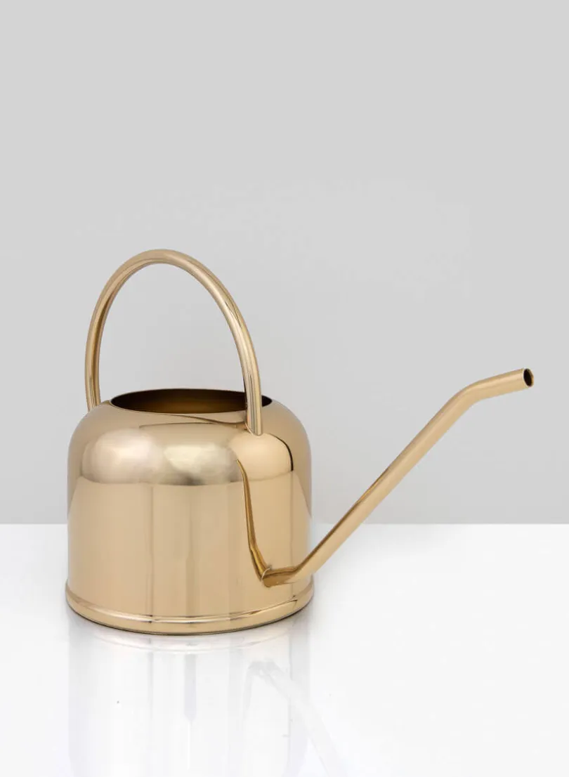 9.25in Wide Le Mans Gold Stainless Steel Watering Can