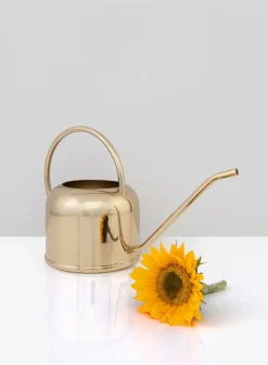9.25in Wide Le Mans Gold Stainless Steel Watering Can