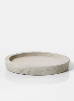 9.25in Wide Limestone Cement Saucer