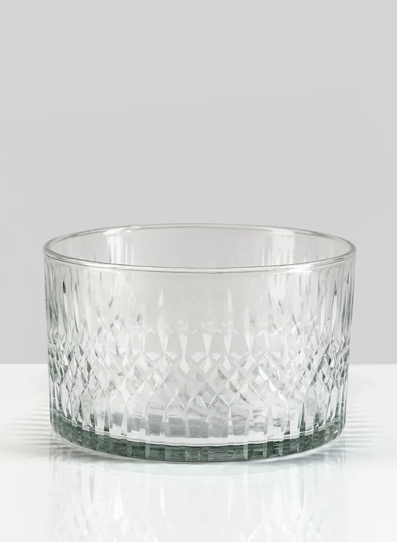 5.5in Wide Limoge Etched Low Glass Cylinder