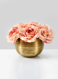 5in Wide Madras Etched Aluminum Gold Bowl