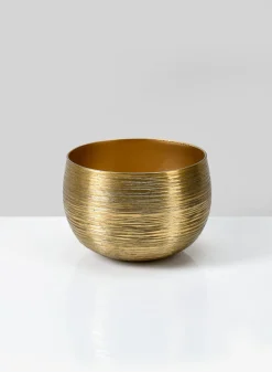 5in Wide Madras Etched Aluminum Gold Bowl