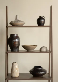 9in Wide Mashiko Aged Brown Artisan Ceramic Bowl