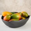 12in Wide Matte Black Ceramic Centerpiece Bowl