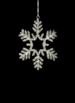 5.5in Wide Metal Bead Snowflake Ornament, Set of 6