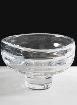 8in Wide Norvege Hand Blown Clear Glass Bowl