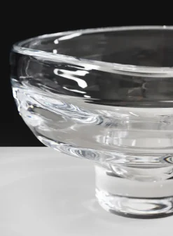 8in Wide Norvege Hand Blown Clear Glass Bowl