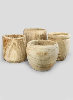 18in Wide Paulownia Wood Fishbowl Pot