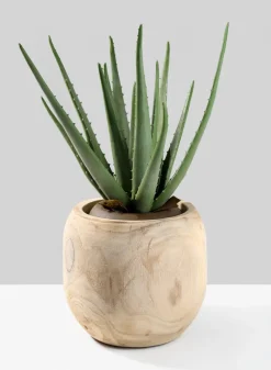 8in Wide Paulownia Wood Fishbowl Vase