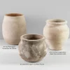 6in Wide Petra Aged Clay Bowl Planter