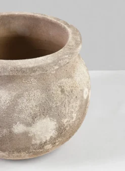 6in Wide Petra Aged Clay Bowl Planter