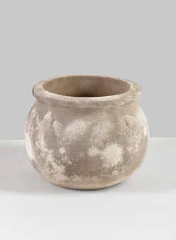 6in Wide Petra Aged Clay Bowl Planter