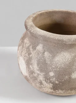 6in Wide Petra Aged Clay Bowl Planter