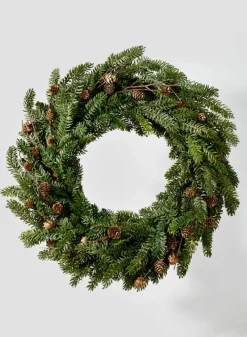 25in Wide Pine Wreath with Pine Cones