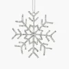 4in Wide Rhinestone Silver Metal Snowflake, Large, Set of 6