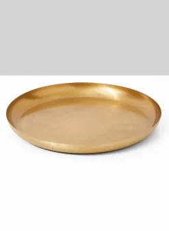 9.5in Wide Round Gold Tray