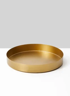 8in Wide Round Gold Tray