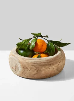 9.5in Wide Round Paulownia Wood Bowl