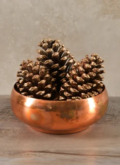 6.5in Wide Shallow Antique Copper Look Bowl