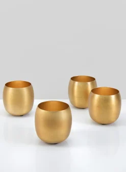 3.5in Wide Shanti Mini Gold Steel Bowls, Set of 4
