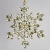 6in Wide Silver Glass Stone Snowflake with Gold Frame