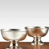 6in Wide Silver Metal Bowl