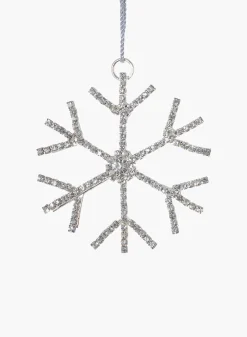 3in Wide Silver Rhinestone Snowflake, Set of 6