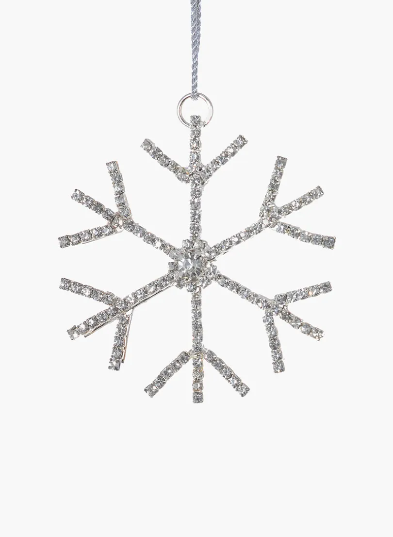 3in Wide Silver Rhinestone Snowflake, Set of 6