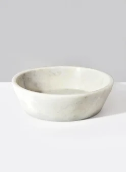 7.5in Wide Strongylos White Marble Bowl