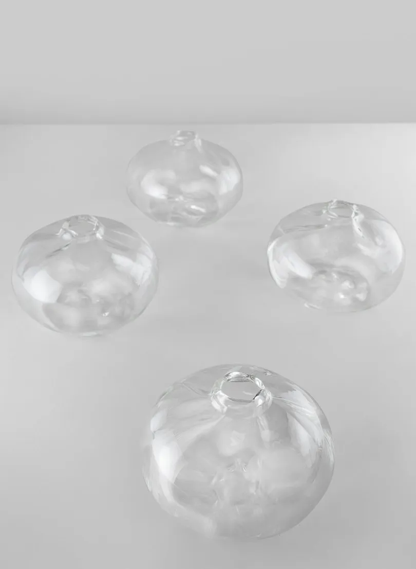 4in Wide Veroce Glass Vase, Mini, Set of 4