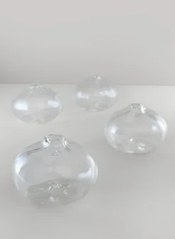 4in Wide Veroce Glass Vase, Mini, Set of 4