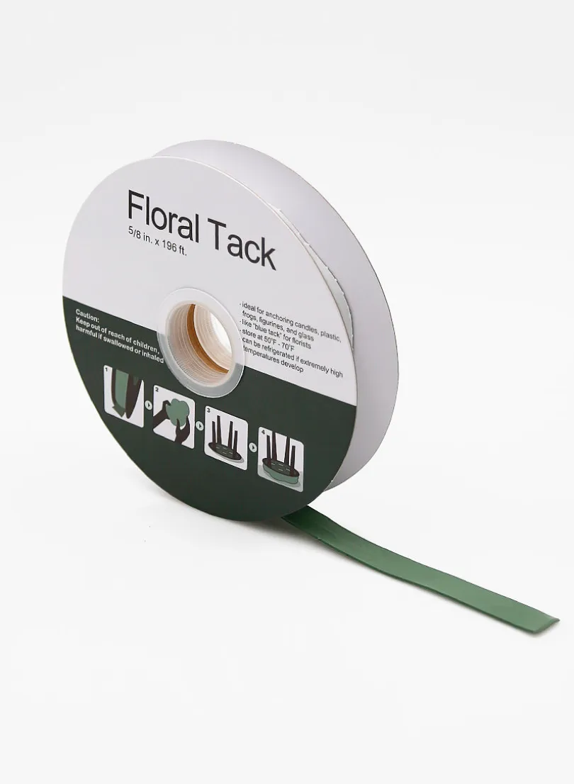 5/8in x 196ft Green Floral Tack