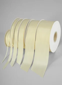 Ivory Double Faced Satin Ribbon 50 Yard Spool